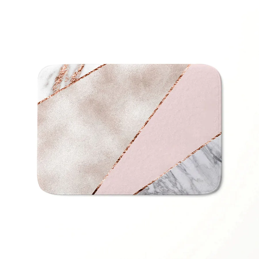 40x60 см коврик для ванной в скандинавском стиле розовое золото сшивание Геометрическая мраморная текстура Печатный приветственный напольный коврик для спальни коврик для ванной комнаты