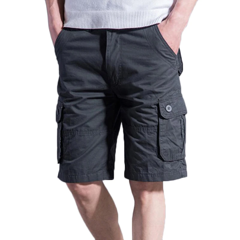 Повседневные мужские шорты с несколькими карманами, шорты для бега, бермуды, мужские военные спортивные штаны, летние пляжные шорты Карго