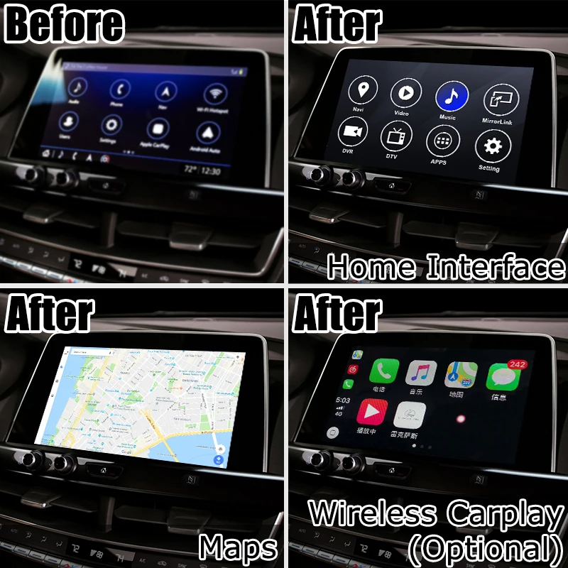 Android gps навигационная коробка для Cadillac CT5 и т. д. видео интерфейс mylink CUE intellilink система с беспроводной Carplay Lsailt
