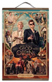 

Good Omens David Tennant Michael Sheen TV Series Art Print canvas Poster Canvas Scroll Painting with wood