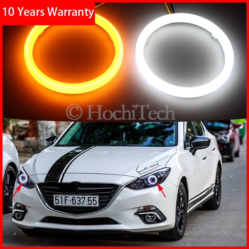 Для mazda 3 2010 2011 2012 2013 2014 Хлопок горки светодиодный двойной Цвет Ангел глаз белый