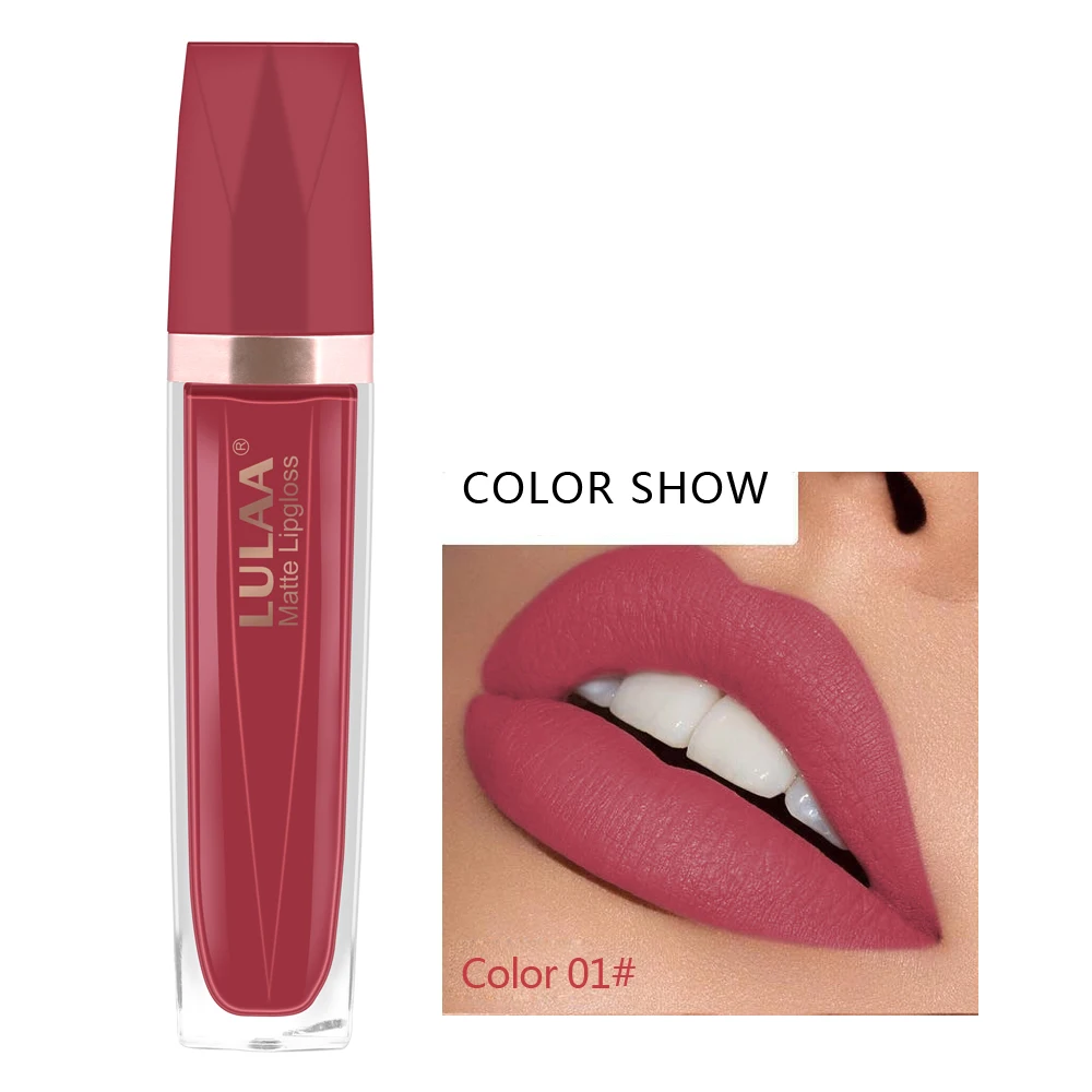 01 Matte Lipgloss Sexy Red Non-stick Cup Velvet Lipstick Waterproof Long Lasting Lips Makeup Lipstick 18 Colors Available - Цвет: 01