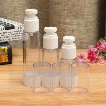 

5pcs 15/30/50/80/100 ml Portable White Vacuum Press Pump Airless Empty Bottle Cosmetic Lotion Container Spray Travel makeup Vial