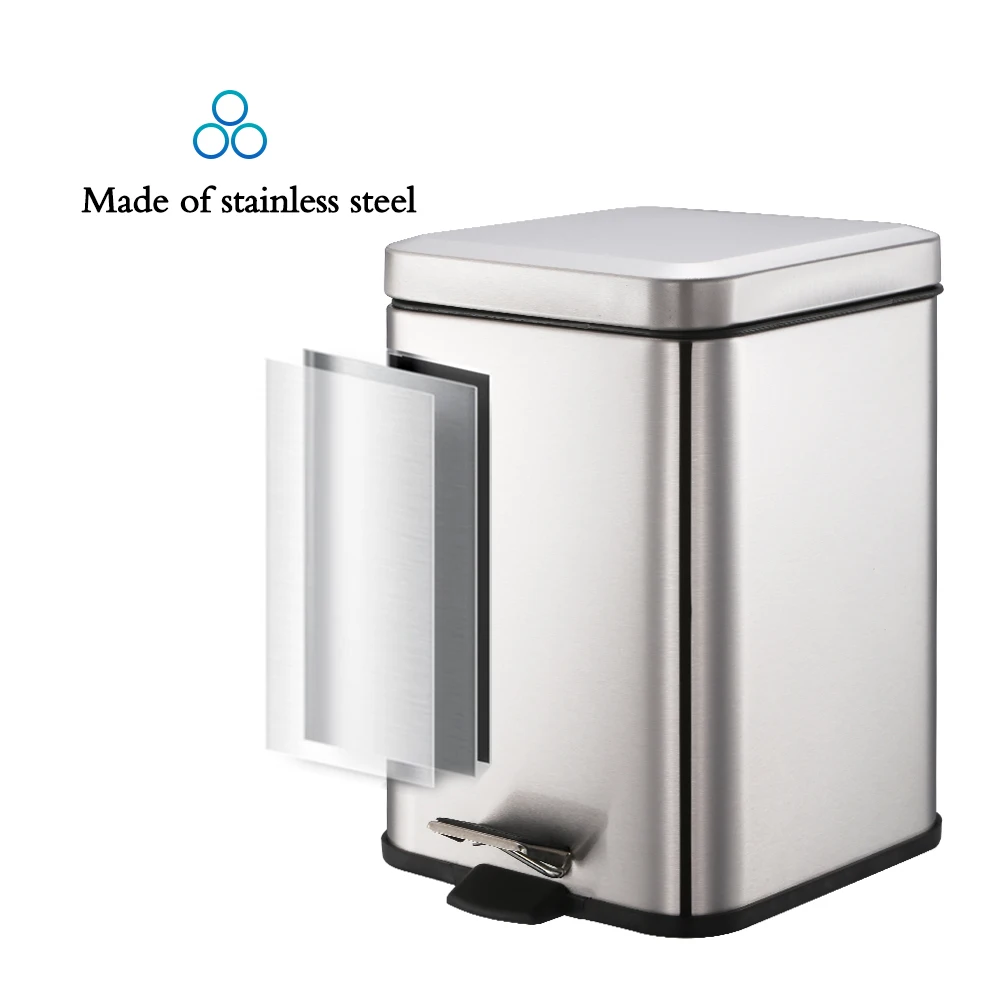 Smartbin 6L Нержавеющая сталь шаг педаль мусорное ведро для мусора корзина по