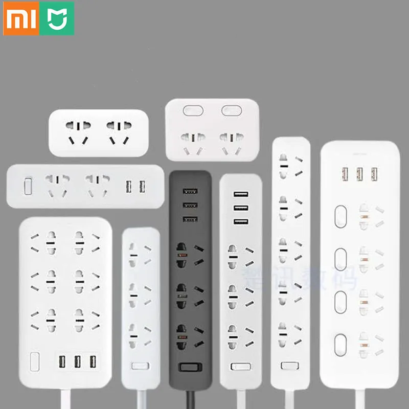 Xiaomi Mi Mijia силовая лента 2.1A Быстрая зарядка 3 USB удлинитель штепсельная вилка 6
