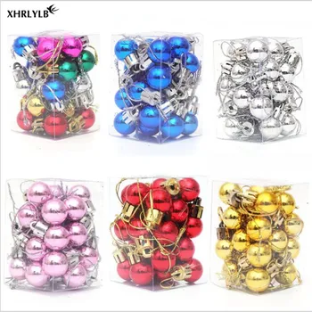 

XHRLYLB New 2cm Boxed Ball 24pc Christmas Tree Balls Arranged Mini Ball Christmas Tree Decorations Tube Ball Party Supplies.7z