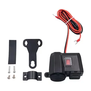 

Waterproof Dual USB Motorcycle Cigarette Lighter Socket Port ATV Splitter Power 12V Outlet LED Adapter Display Scooter Volt V6E3