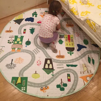 

2020 Kid Soft Carpet Rugs Cartoon Animal Baby Play Mat Child Crawling Blanket Carpet Toy Storage Bag Kids Room Decoration