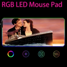 

My Heart Will Go On RGB Mouse Pad Gamer Large gaming accessories Keyboard Laptop Computer Speed mini pc Desk Mat 90x40 mousepad
