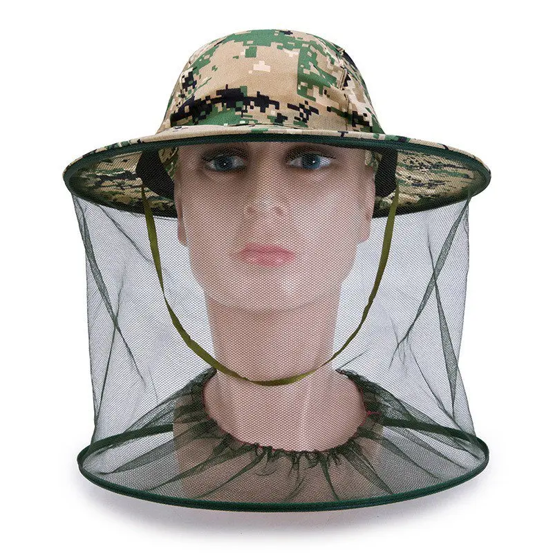 

Mosquito Head Net Hat Fish Beekeeping Gauze Cap Anti Mosquito Sun Protection Field Jungle Mask Face Protect Mesh Cover Cap Hat