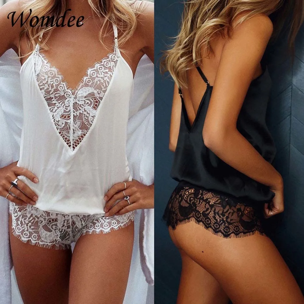Эротическое нижнее белье Teddybeer боди Vrouwen спагетти группа Kanten Ondergoed Nachtkleding полый