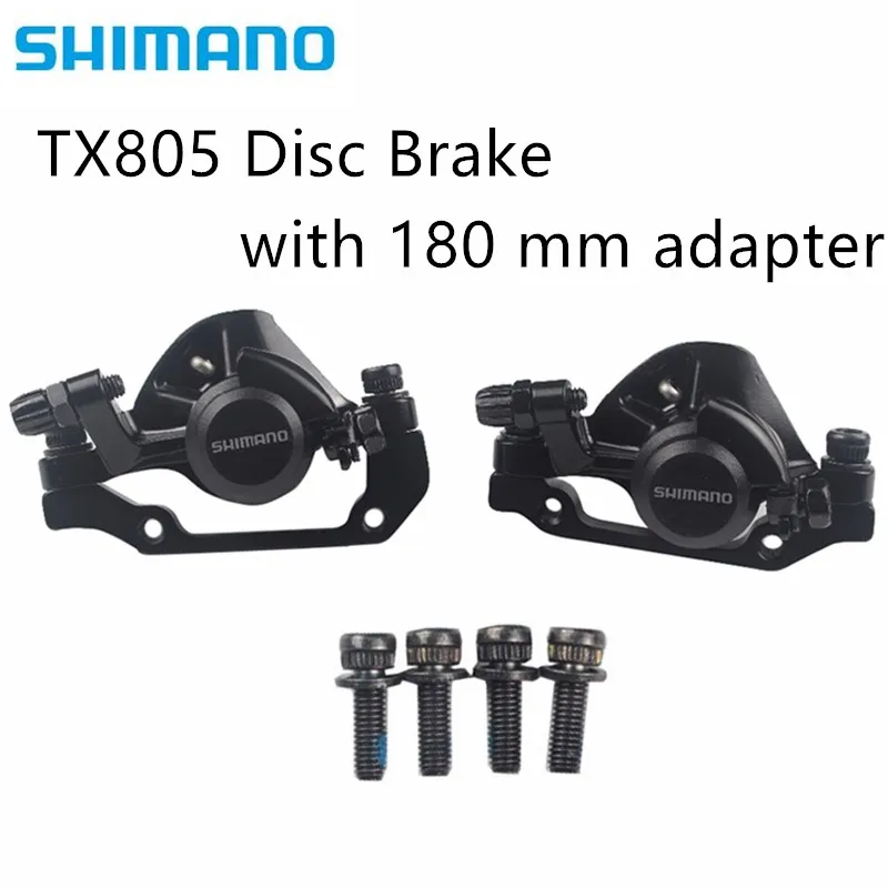 Дисковый тормозной суппорт Shimano Tourney TX805 с резиновыми колодками передний или