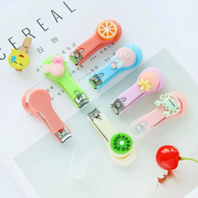 Cute Cute Cartoon Fruit Shape Stainless Steel Nail Clipper Pedicure Manicure Trimmer Candy Color Handled Cutter Portable Scissor