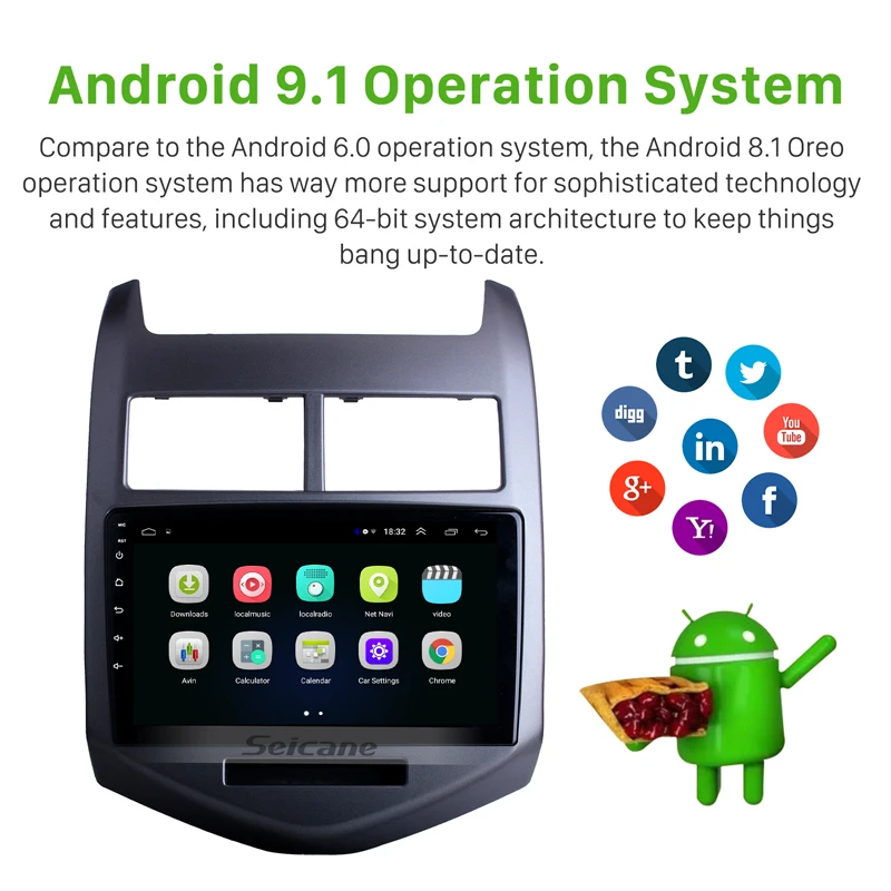 Автомобильный мультимедийный проигрыватель Seicane Android 9 1 дюймов GPS для 2010 2011 2012 2013