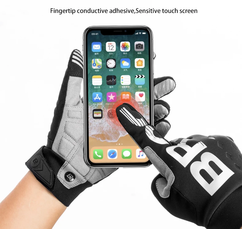 ROCKBROS Cycling Gloves Shockproof Wear Resistant SBR Men Women Full Finger Windproof Gloves Breathable Lengthen Warm MTB Glove