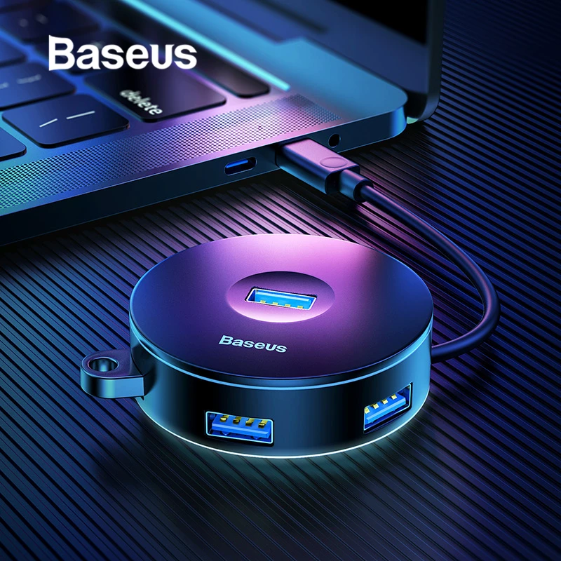 

Baseus USB HUB External 4 Ports USB 3.0/USB C Hub Splitter to USB 3.0 + 3 USB 2.0 For Macbook Pro Computer Laptop Type C Adapter