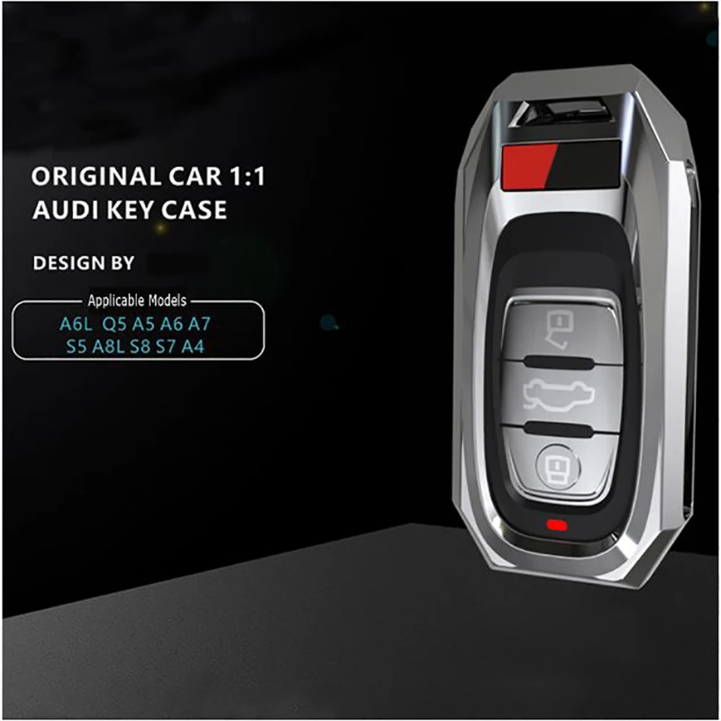 Металлический чехол для ключа автомобиля, чехол для ключей AUDI A4 B9 Q5 Q7 TT TTS 8S, автомобильный умный пульт дистанционного управления