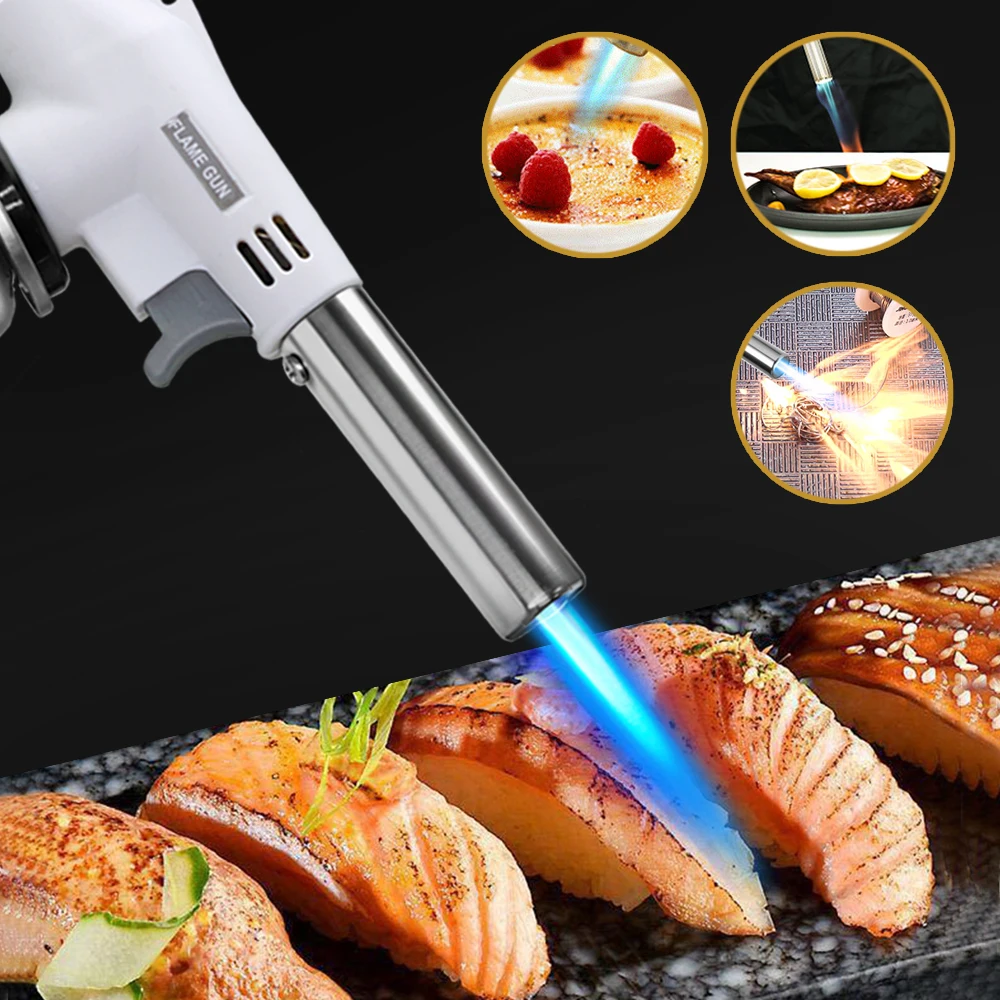 Schweißgasbrenner Flamme Gas Fackel Flamme Gun Lötlampe - Selbstentzündender Butangas-Brenner für Kochen und Löten