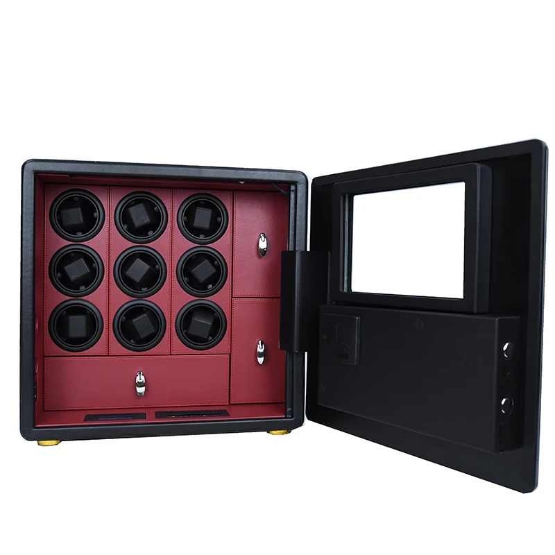 Hcb99eff19a6c4f3189c2785f9f1f02d1b IBBETON Watch Winder Intelligent Safe Box Automatic Watch Steel Storage Box 6/9/12 Watches & Jewelry Storage Cabinet