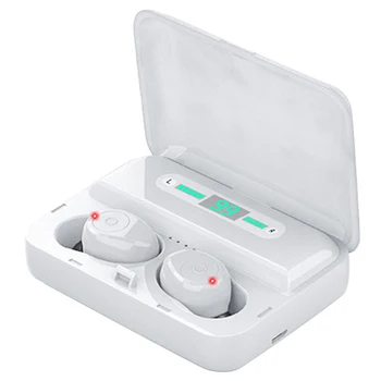 

F9-5 Bluetooth Headset with Digital Display, Binaural Stereo Sports Earbuds, Universal LED Display with Charging Compartment