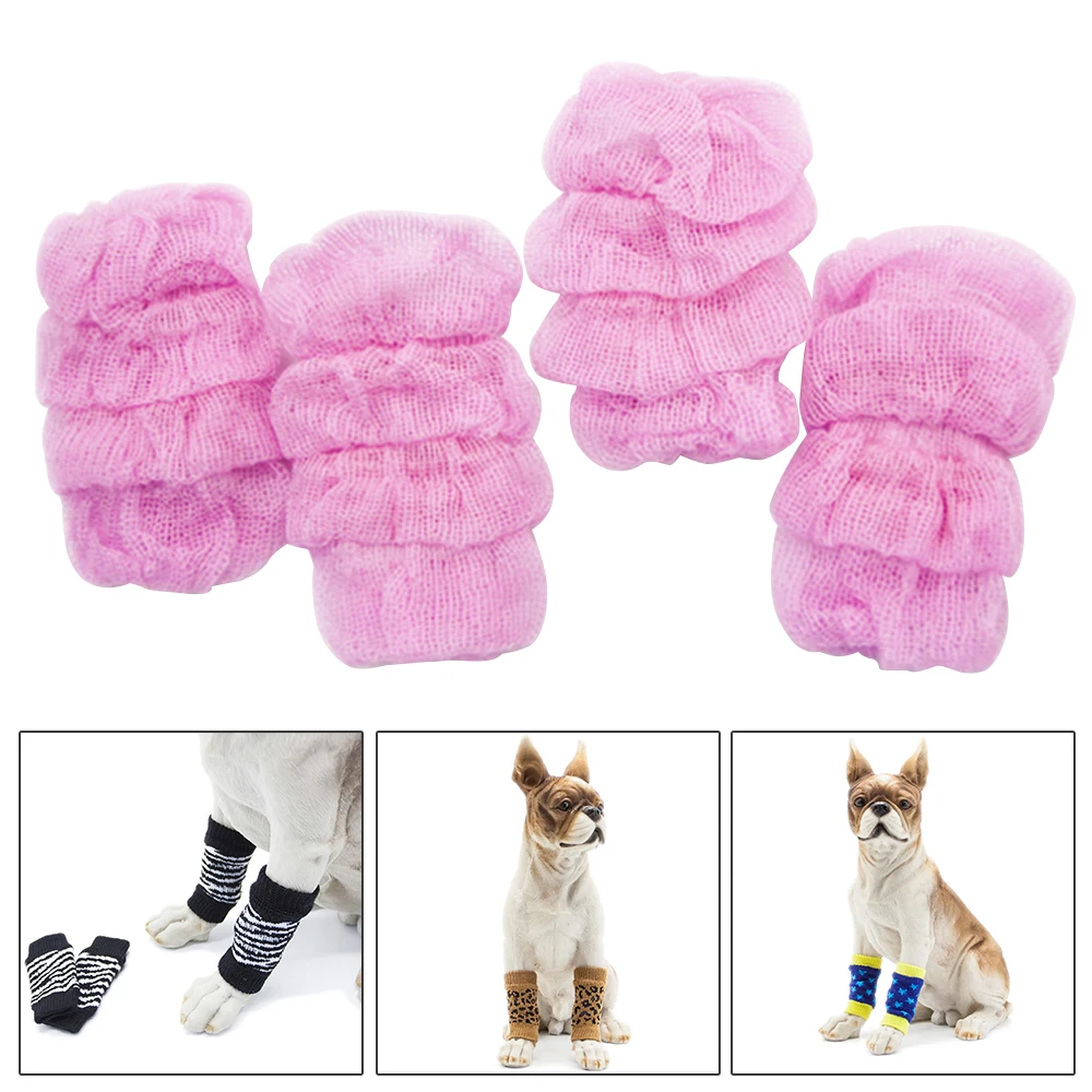 

4pcs Autumn Winter Cute Pet Dog Leg Warmers Socks Foot Cover Non-slip Knee Pad Joint Protection