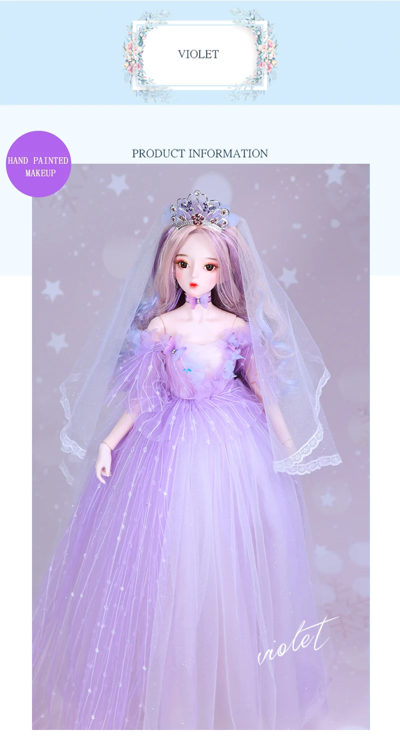 DBS 1/3 BJD коллекция фантазий механическое соединение тела, включая волосы, глаза, одежду 62 см Высота девушки ледяной, SD