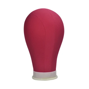 

22 Inch Canvas Block Head Mannequin Head with Stand for Wig Making Display Styling Manikin Head with Mount Hole New