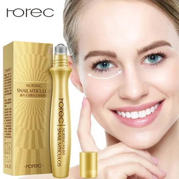 

ROREC Anti-Wrinkle Snail Eye Serum Collagen Essence for Eyes Anti Puffiness Against Bags Hyaluronic Acid Moisturizing Cream 15ml