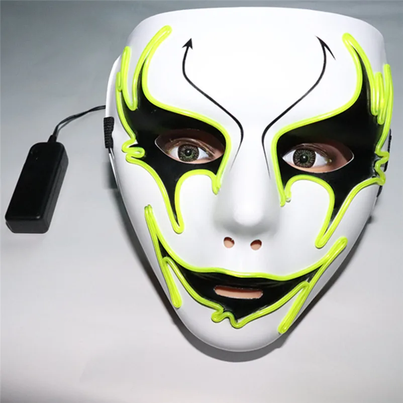 Mask halloween Party Sound Reactive LED Mask Dance Rave Light Up Adjustable Mask Rave Adults maskeren dropshipping S18#N (5)