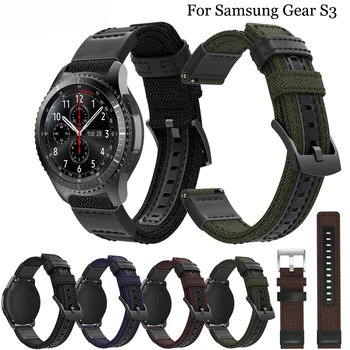 

canvas and classic men sport watch Strap For Samsung Gear S3 canvas watch wristband Bands Watch band 22mm Classic watchband