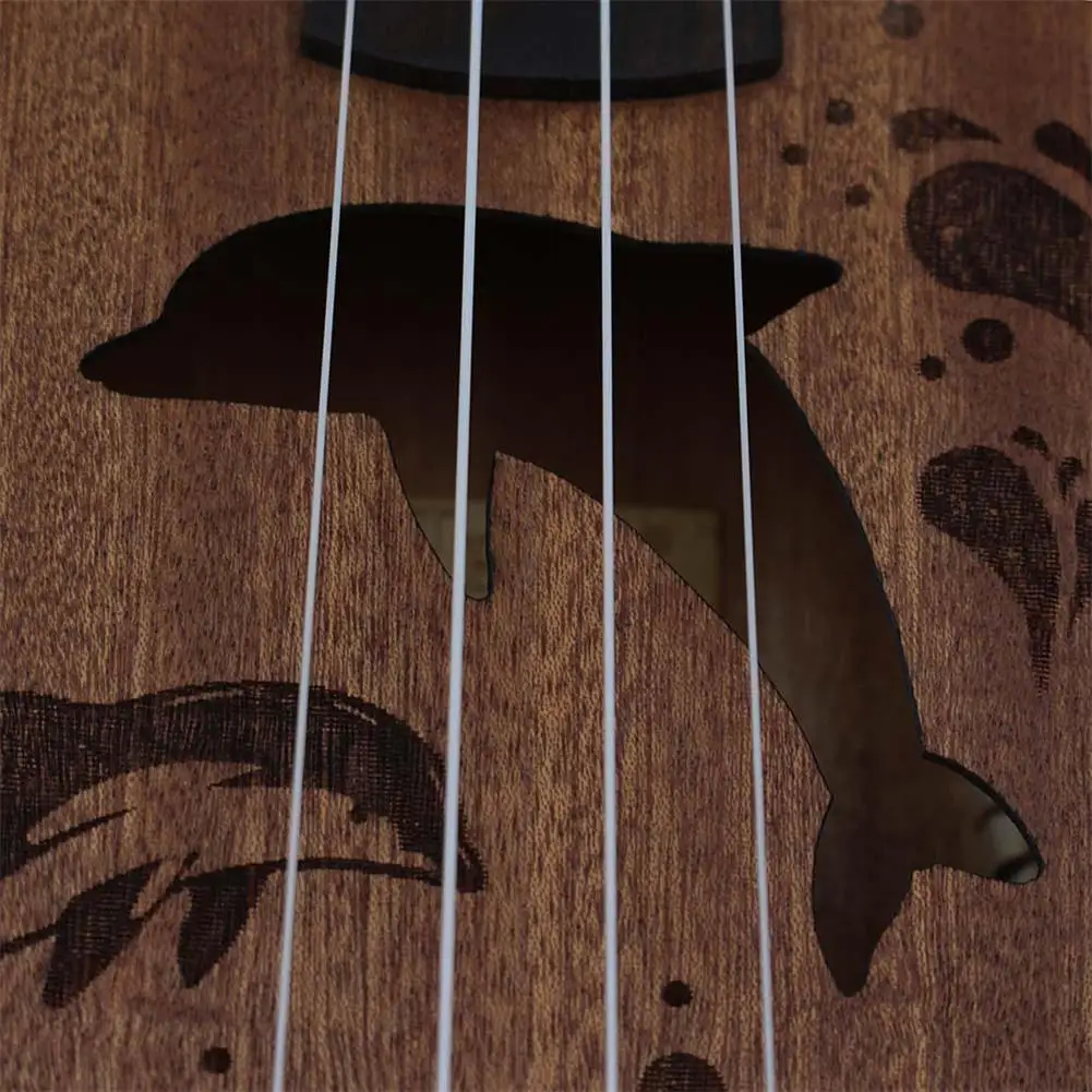 Mount Chain 21 дюймов Sapele Ukulele полые Дельфин Ukelele Гавайская маленькая гитара Рождественский подарок
