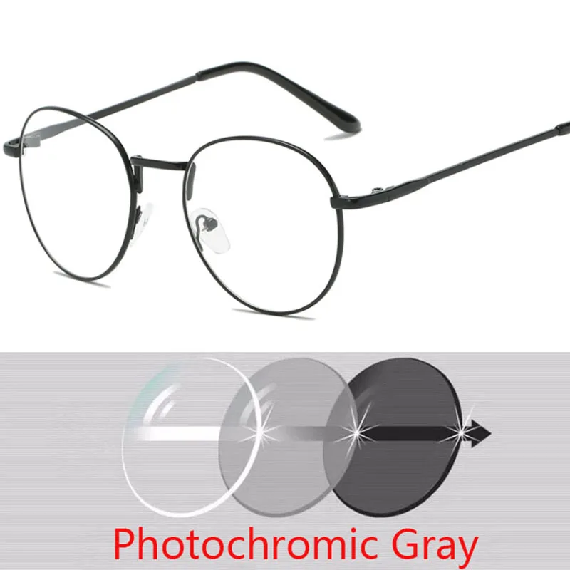 Retro Retro Reading Glasses Frame Men and Women Brand Designer Round Glasses Optical Glasses Frame Trend Metal Glasses +50 +100 4