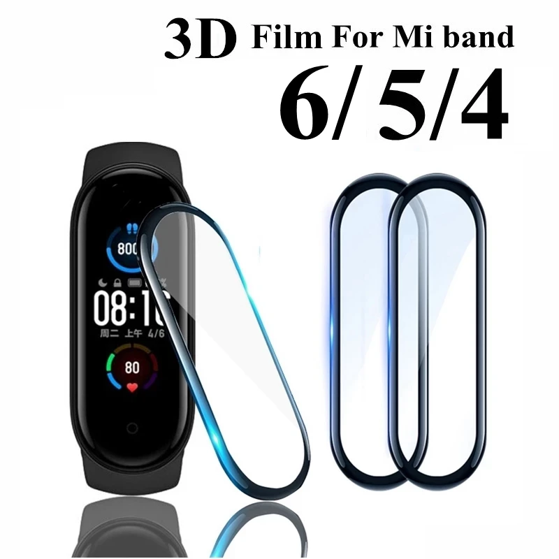 3D Glass for Xiaomi mi band 5 4 6 Soft Screen Protector Protective on Xiami Mi band band5 Miband5 Cover For Xiomi mi band 5 Film