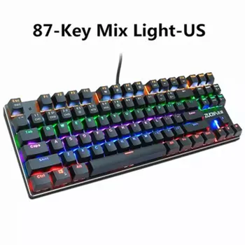 

87 keys Light Gaming Industrial Office USB Wired Mechanical Keyboard With LED Fashionable Backlight