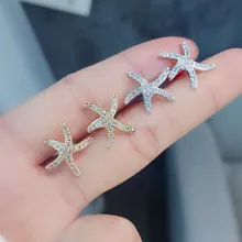 Модные женские вечерние серьги из циркона в виде звезды минималистичные серебряные золотые серьги-гвоздики классические свадебные серьги для женщин