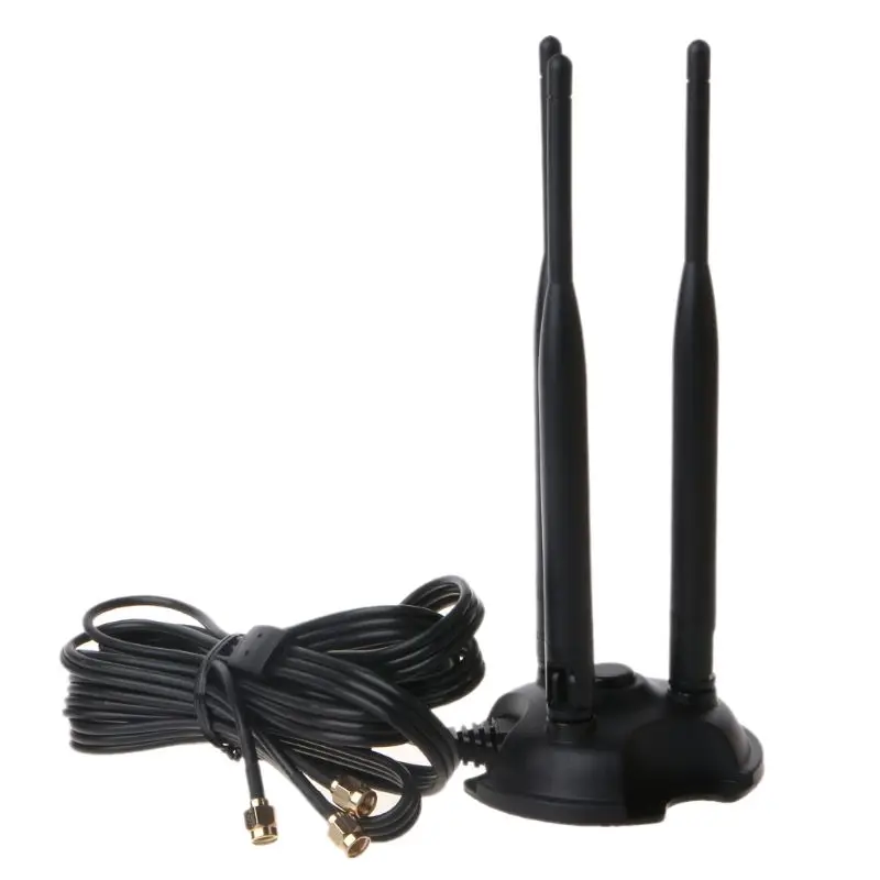 

Premium WiFi Antenna RP-SMA Dual Band 2.4GHz 5.8GHz Magnetic Base for Wireless Router Gateway PCI Express Net-work Cards Adapter