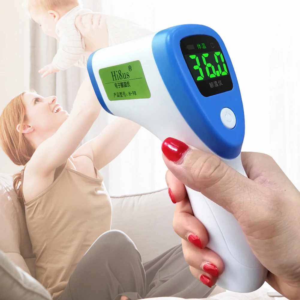 

Rechargeable Non-contact Digital LCD Ear Thermometer Infrared Forehead Non-touch Temperature Gun 1 Second Measurement FDA CE