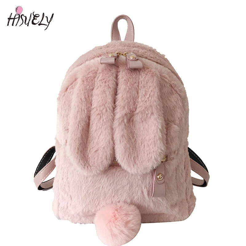 Mini Backpack Rucksack Travel Rabbit-Ear Girls Women Fashion Shoulder-Bags Winter Cute
