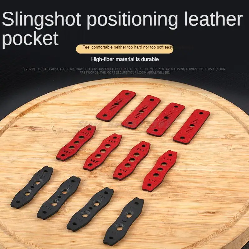 

20 pcs 2mm Thickness Slingshot Non-slip Pocket for Flat Rubber Band PU leather Outdoor Hunting Shooting Accessories