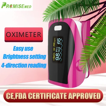 

PRCMISEMED Household Health Monitors Heart Rate Monitor Finger Medical Oxygen Pulse Oximeter Finger Meter-Cute Pink