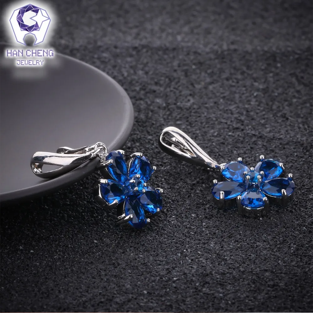 Новые модные медные висячие серьги HanCheng с кубическим цирконием и драгоценным