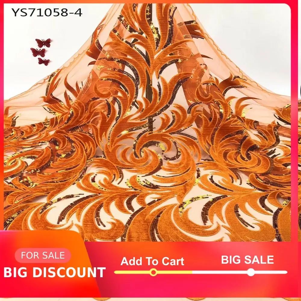 Африканские новые перьевые узоры оранжевая прозрачная сетчатая ткань с