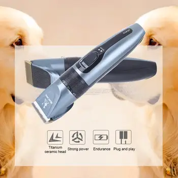 

Dog Hair Clipper Pet Hair Trimmer USB Charging Stainless Steel Pets Cat Trim White Security Fast
