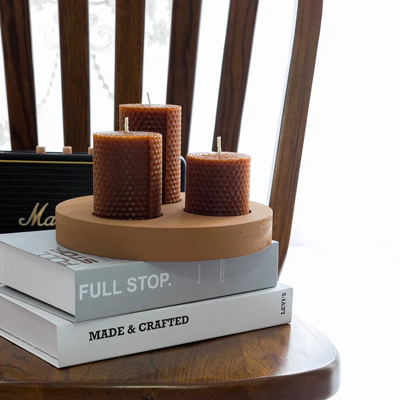 ABSS-Pillar дизайн Подсвечники Tealight держатель Мини цветочный горшок для дома Бар Сад Деревянные Подсвечники украшения