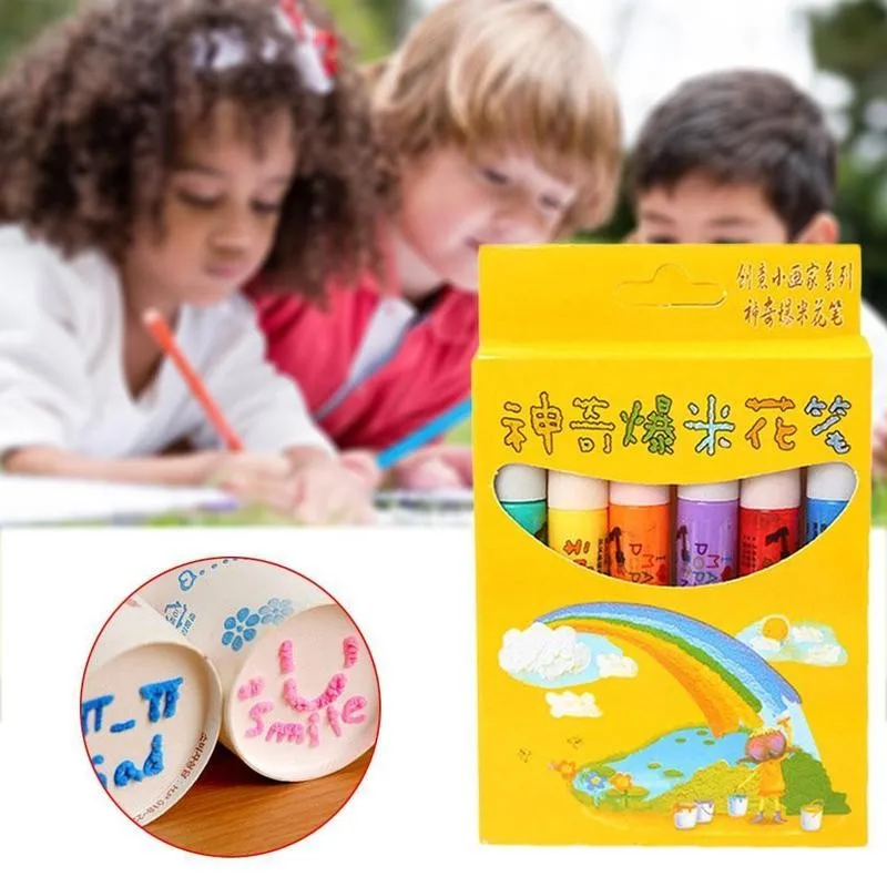 Popcorn Pen Watercolor Pen 3d Printing Bubble Diy Drawing Stroke Gift Expansion Marker Effect Children 6pcs/set A H0S2