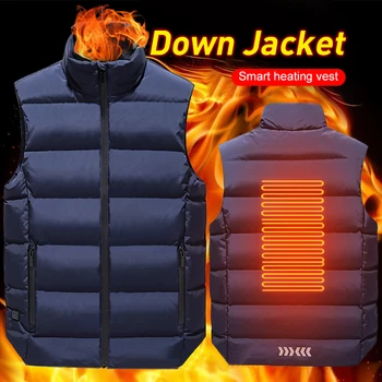 

New Heated Vest Warm Winter Warm Electric USB Jacket Heating Coat Graphene Heating Down Jacket Hiking Vests Jackets Street Gear