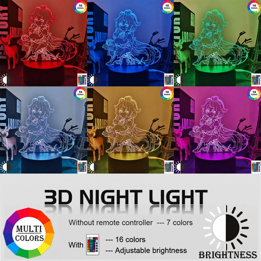 nite light Acrylic Led Night Lamp Genshin Impact Ganyu Led Night Light Game night lamp