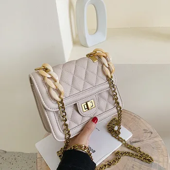 

Fashion Leather Crossbody Bags for Women 2020 Small Mini Shoulder Messenger Bag Female Luxury Acrylic Chain Handbags and Purses