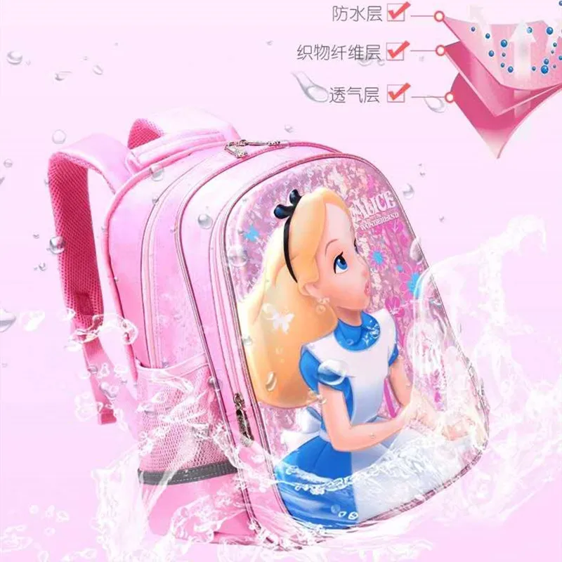 Disney Alice school bags for girls orthopedic breathable backpack super light primary school backpack for girls gifts mochilars