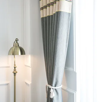 

[Stripes Physical Shade Cloth] Spot Modern Minimalist Thick Blackout Curtain Fabric Curtains for Living dining room bedroom